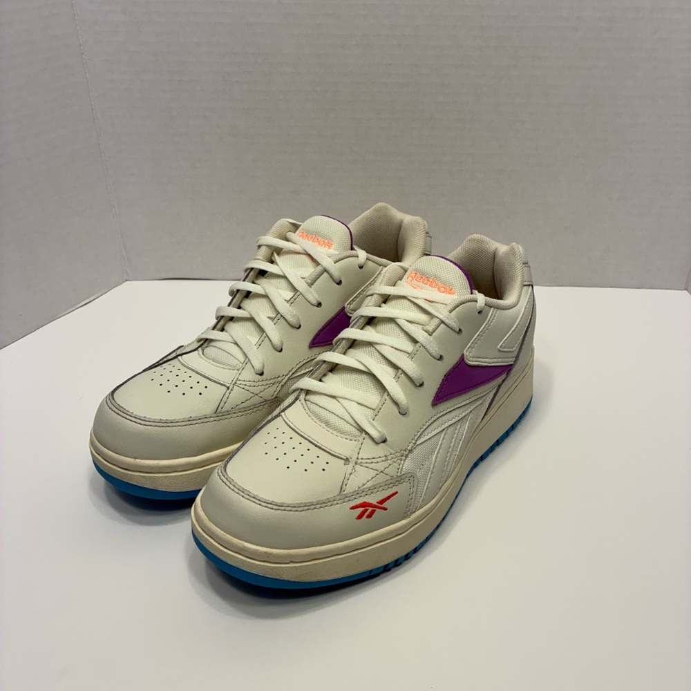 Reebok Men's Cream and Purple Sneakers